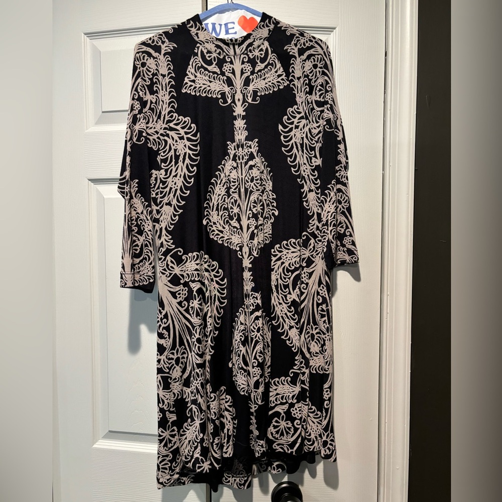 whimsigoth Free People Black and White Long Sleeve Dress